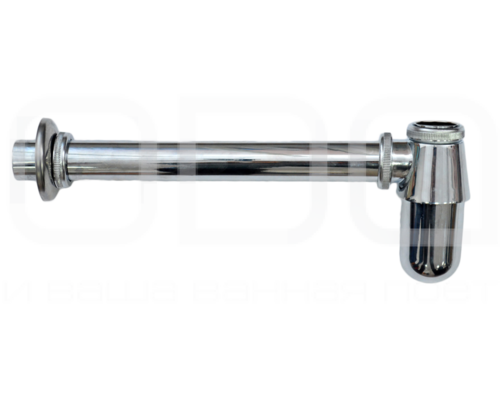 Сифон для умывальника без выпуска, хромированный